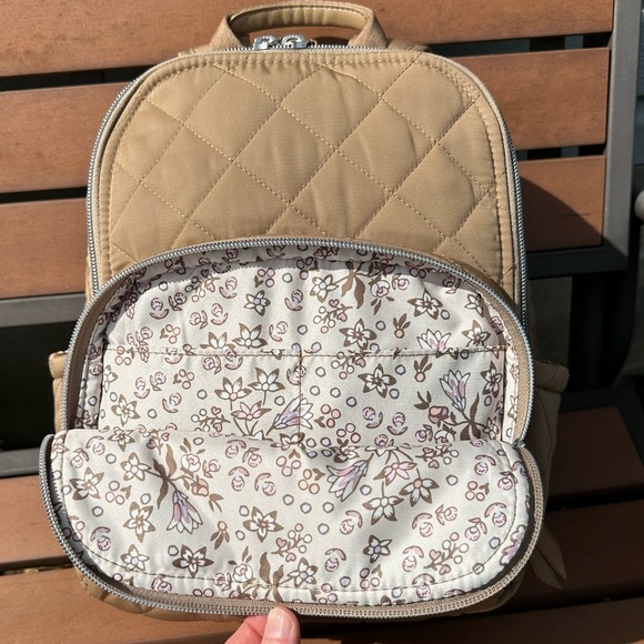 Vera Bradley Meadowlark Tan Small Backpack in Performance Twill - Picture 2 of 8